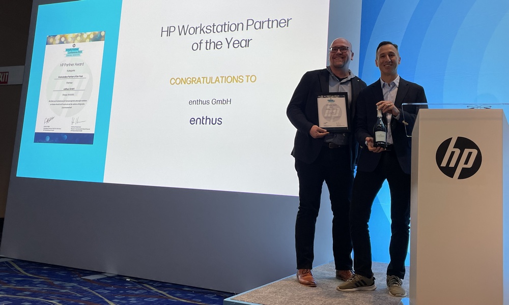 Auszeichnung für enthus: HP Workstation Partner of the Year